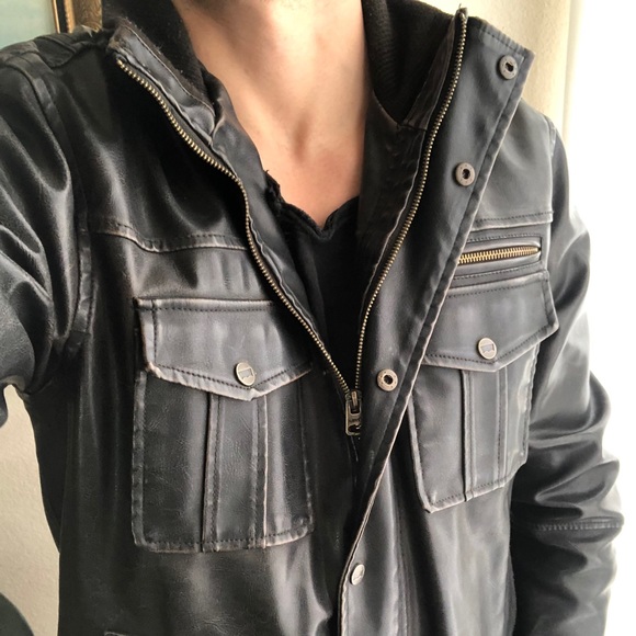 Black Levi’s Leather Jacket - Picture 1 of 8